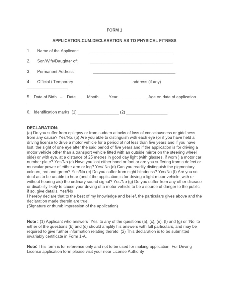 How to Complete Application Form 1 | PDF