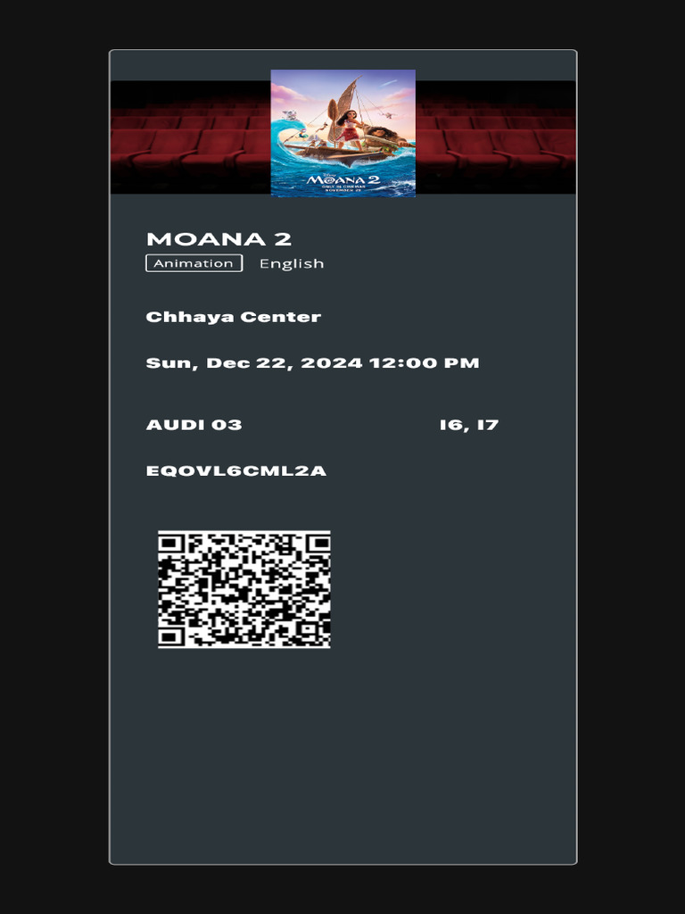 Moana ticket PDF