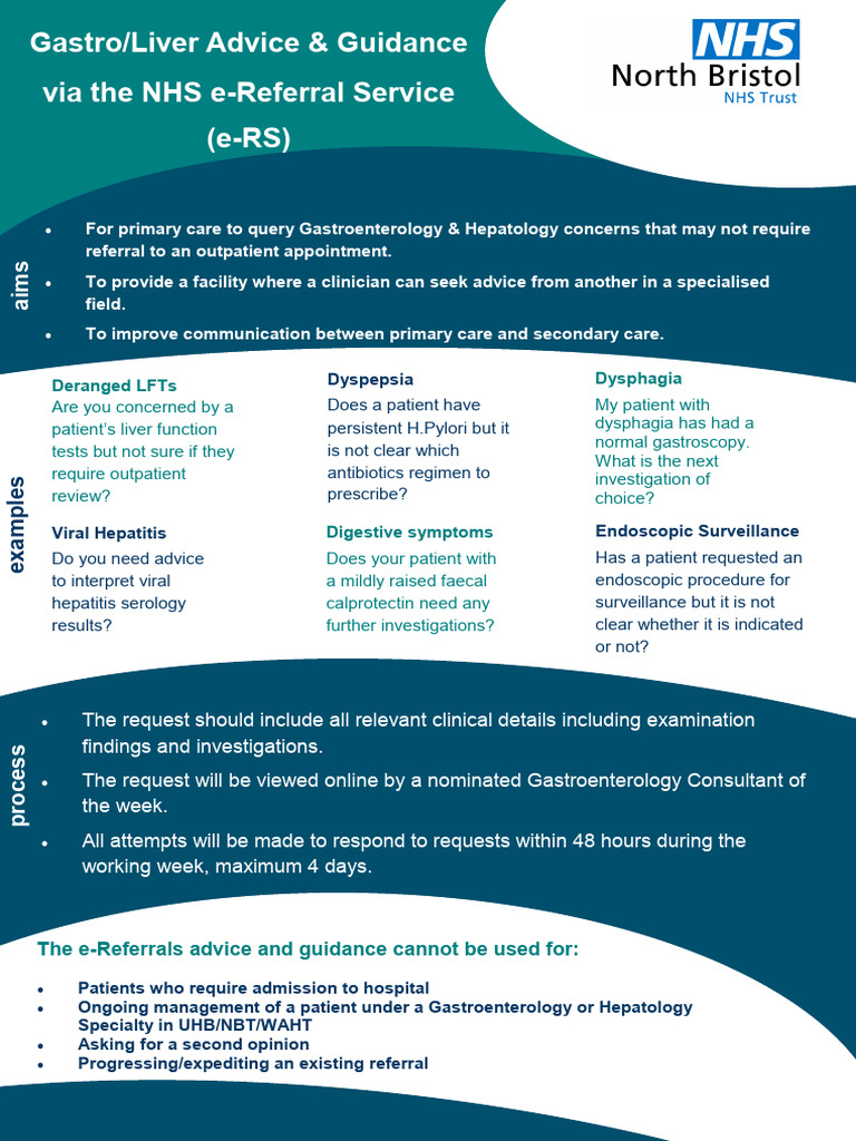 NHS Gastroenterology e-Referral Guidance | PDF | Gastroenterology | Patient