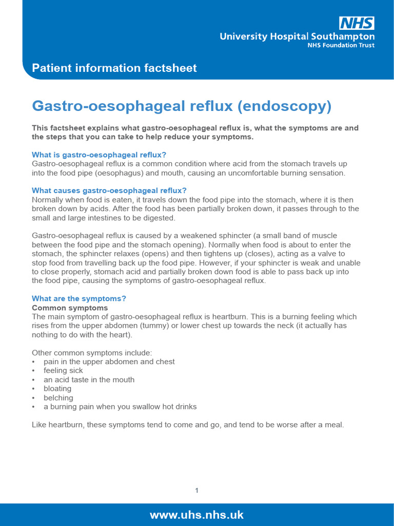 Gastro Oesophageal Reflux Endoscopy 996 PIL | PDF | Gastroesophageal ...