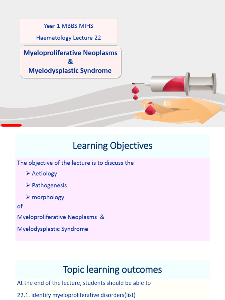 Myeloprliferative Disorders Myelodysplastic Syndrome | PDF | Blood ...