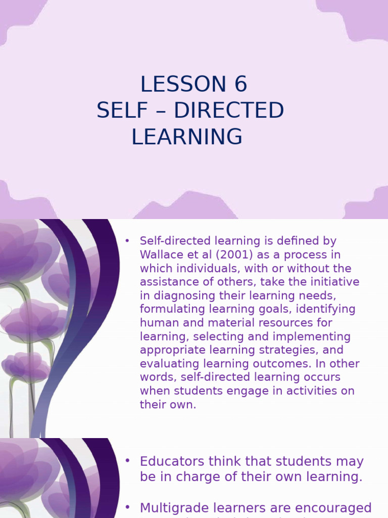 Self-Directed Learning in Education | PDF | Learning | Teachers