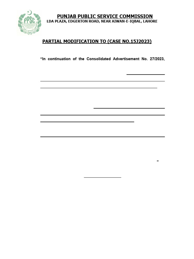 Partial Modification 15J2023 - 250211174215 | PDF