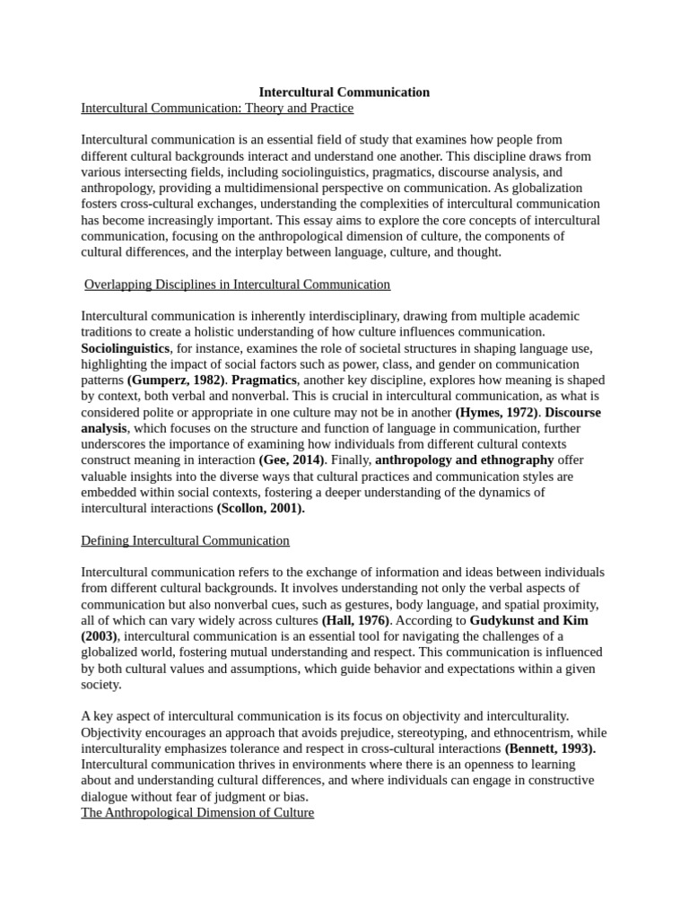 Intercultural Communication Insights | PDF | Cross Cultural ...