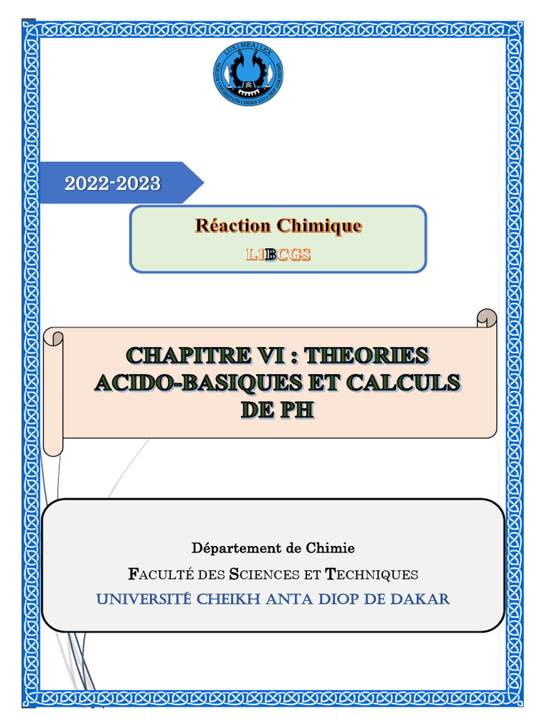 Théories acidobasiques et calcul du pH | PDF | Ph | Acide
