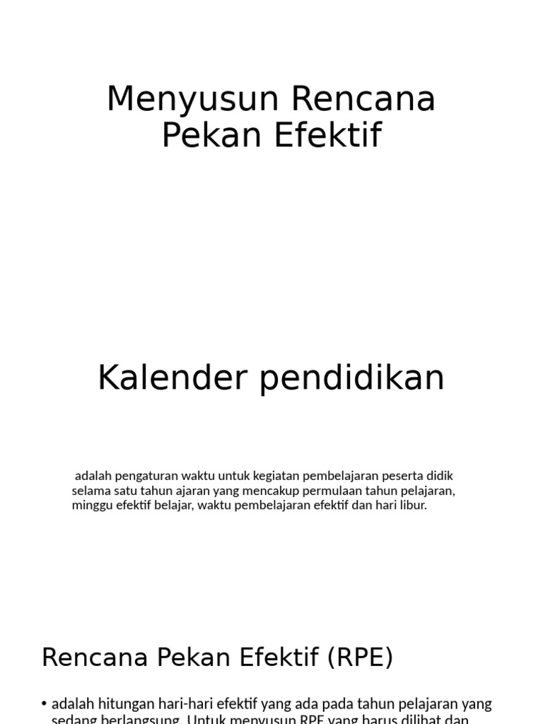 Menyusun Rencana Pekan Efektif | PDF