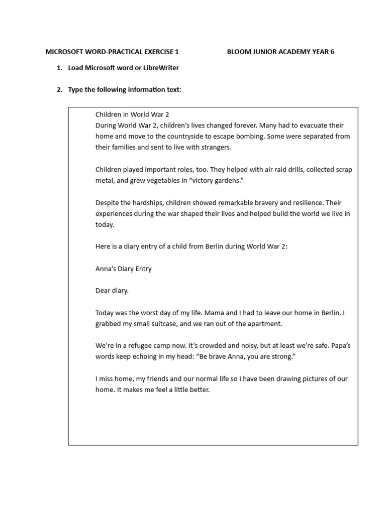 Practical Exercise 1 Y6t2 Holiday HWK | PDF