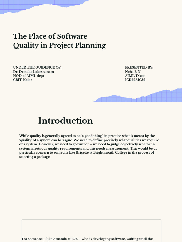 The Place of Softwear Quality Project | PDF | Software | Risk