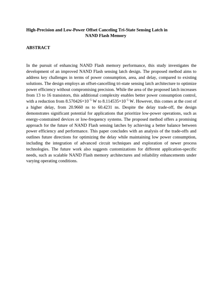 Tri-State Sensing Latch for NAND Flash | PDF | Flash Memory | Computer ...