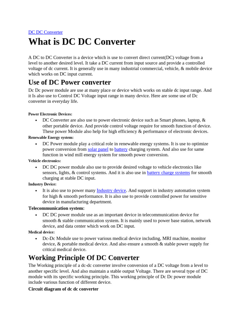 Understanding DC-DC Converters | PDF | Power Supply | Capacitor