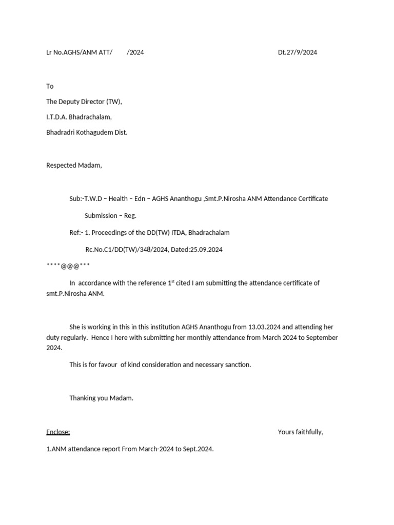 ANM Attendance Certificate Submission | PDF