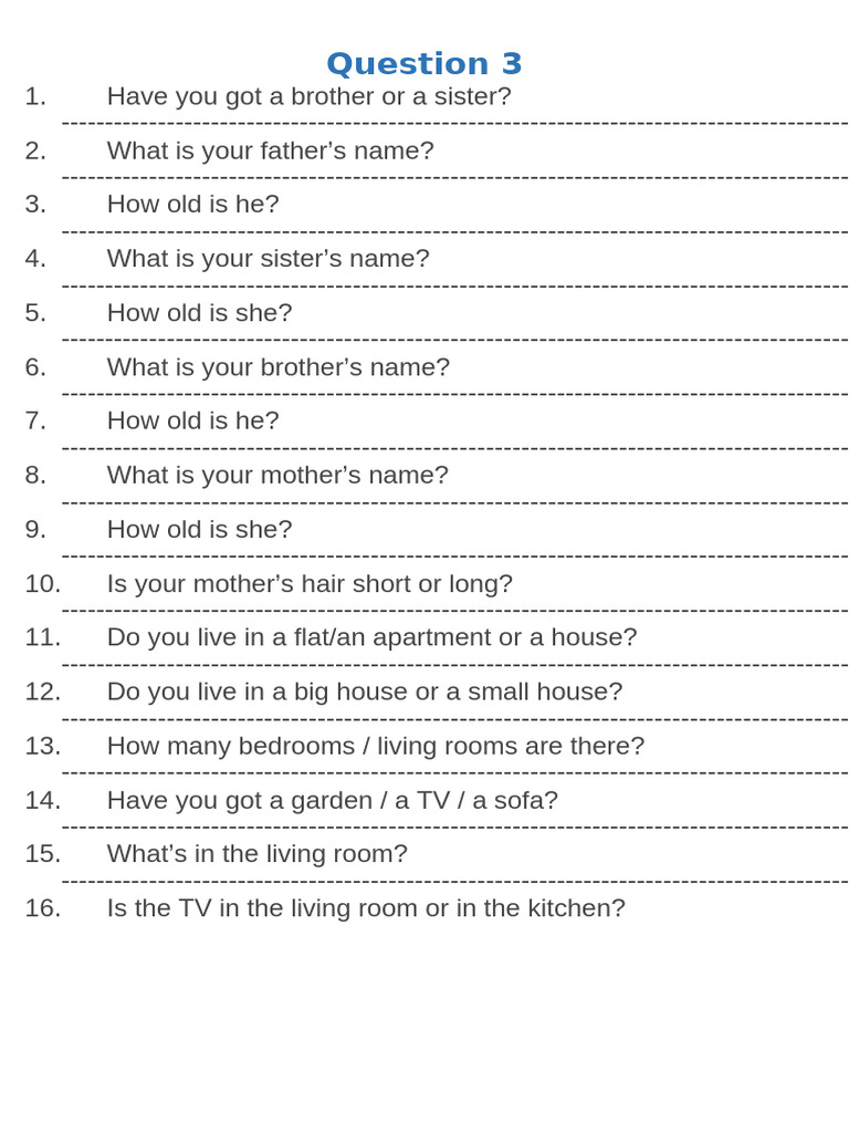 Starters Question 3 | PDF
