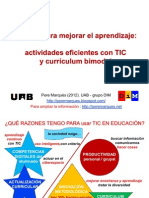 Innovar para mejorar el aprendizaje:actividades eficientes con TIC y currículum bimodal