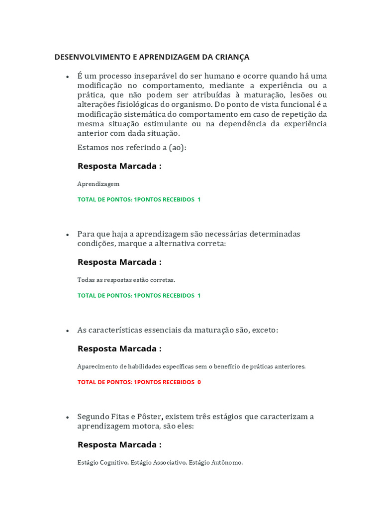 Aprendizagem e Desenvolvimento Infantil | PDF | Aprendizado | Experiência