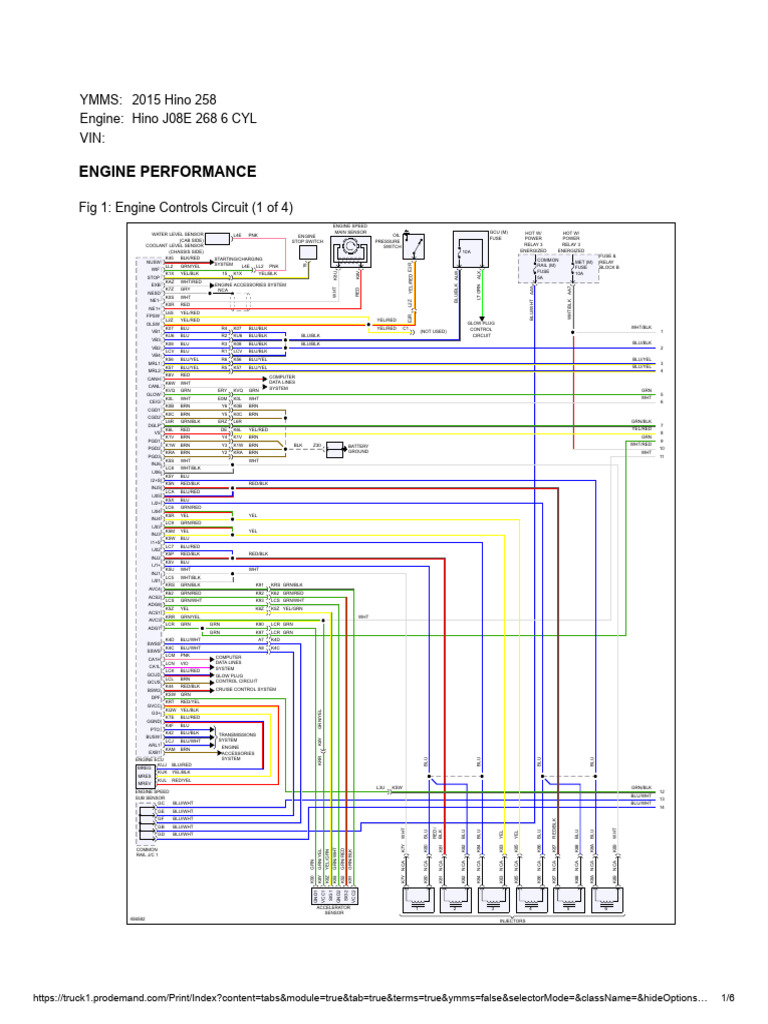 Hino 268 Engine and Wiring Diagrams PDF Components Design