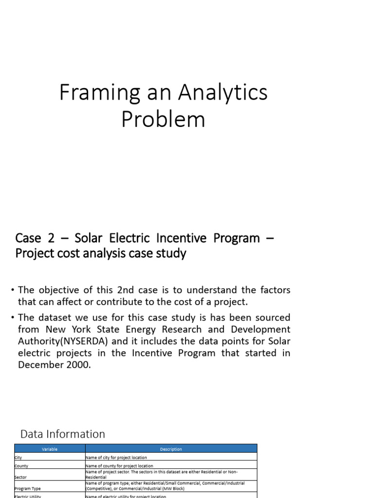 Framing+an+Analytics+Problem+-+Case+2 | PDF | Photovoltaics | Solar Power
