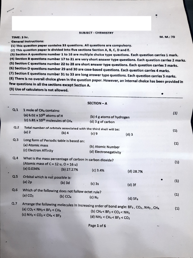 Chemistry Mid Term XI 2024-25 | PDF | Atoms | Materials