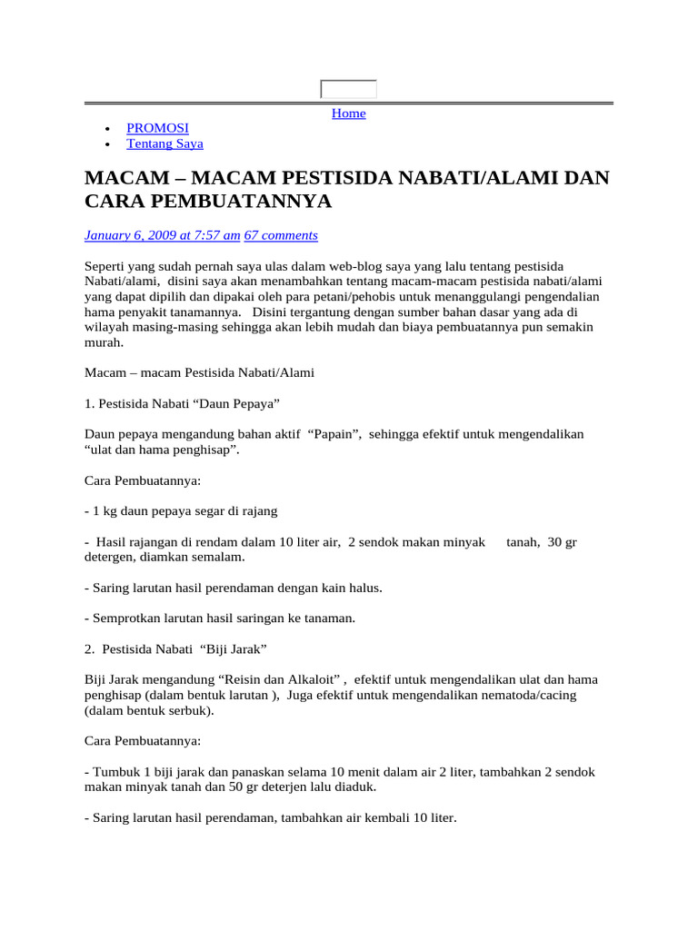 Cara Pembuatan Pestisida Nabati Pdf