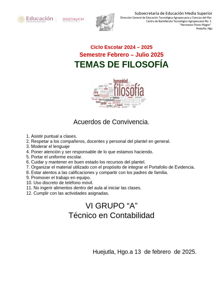 Normas de Convivencia Escolar 2025 | PDF