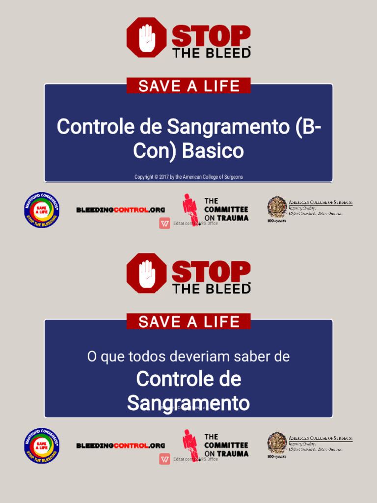 Bleeding Control Basic Presentation | PDF | Dor | Sangue