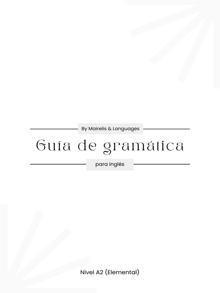 Gua de Gramtica Nivel A2 Elemental Free Resources 1 | PDF | Verbo ...