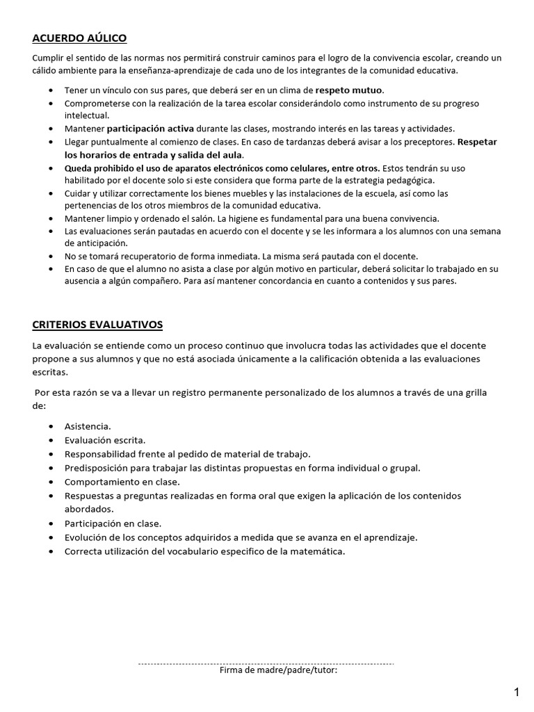 Normas y Evaluación en Convivencia Escolar | PDF | Decimal | Número ...