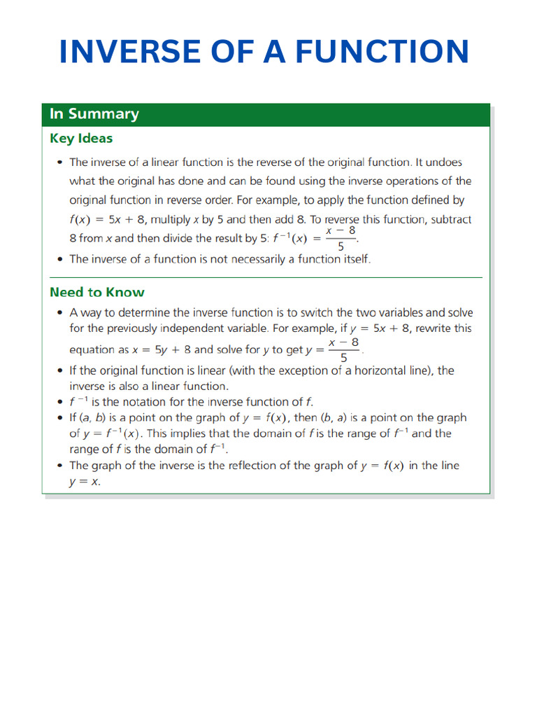 Inverse of A Function | PDF