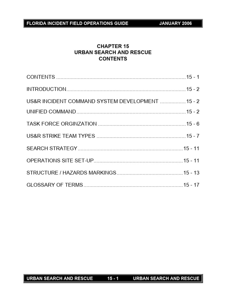 Florida Urban Search & Rescue Guide | PDF | Incident Command System ...