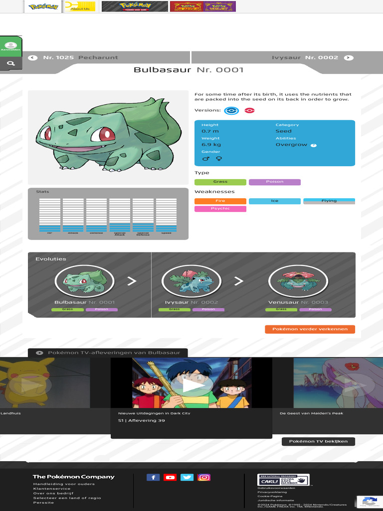 Bulbasaur Pok dex PDF - 1