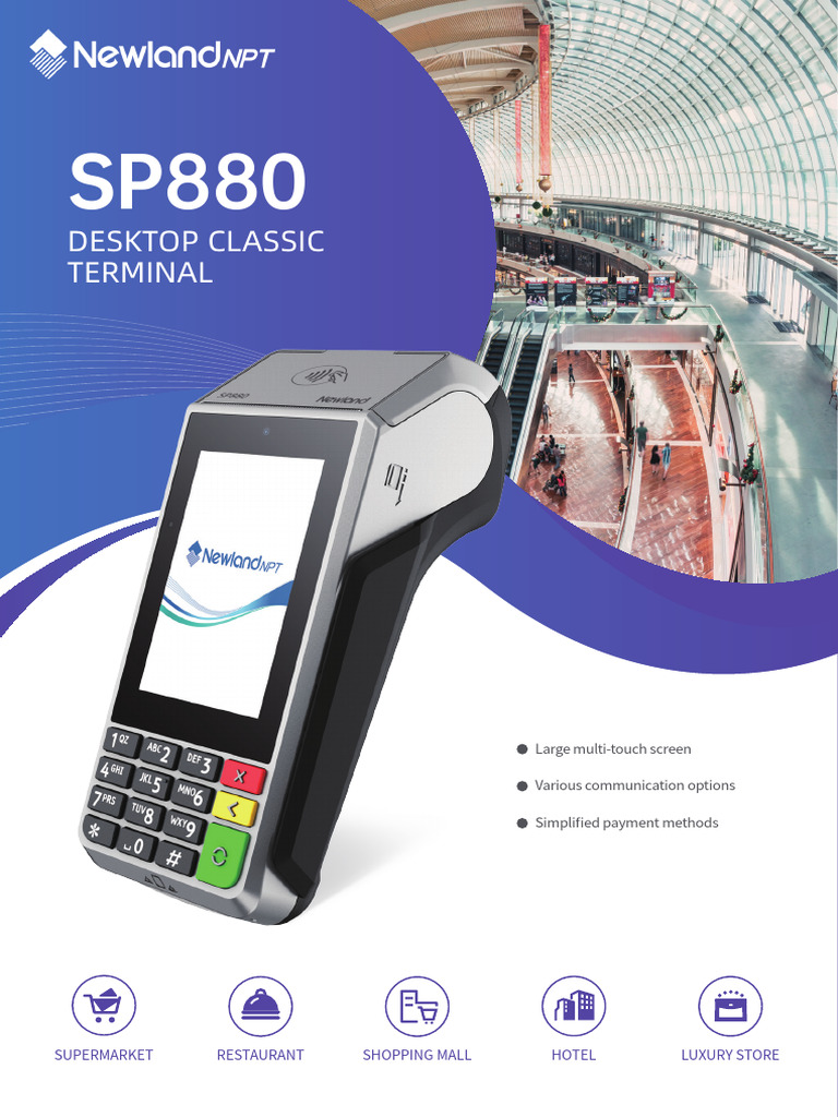 Newland SP880 Payment Terminal Overview | PDF | Emv | Computer Hardware