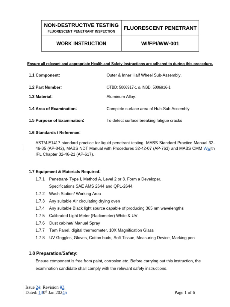 Fluorescent Penetrant Testing Guide | PDF | Nondestructive Testing ...