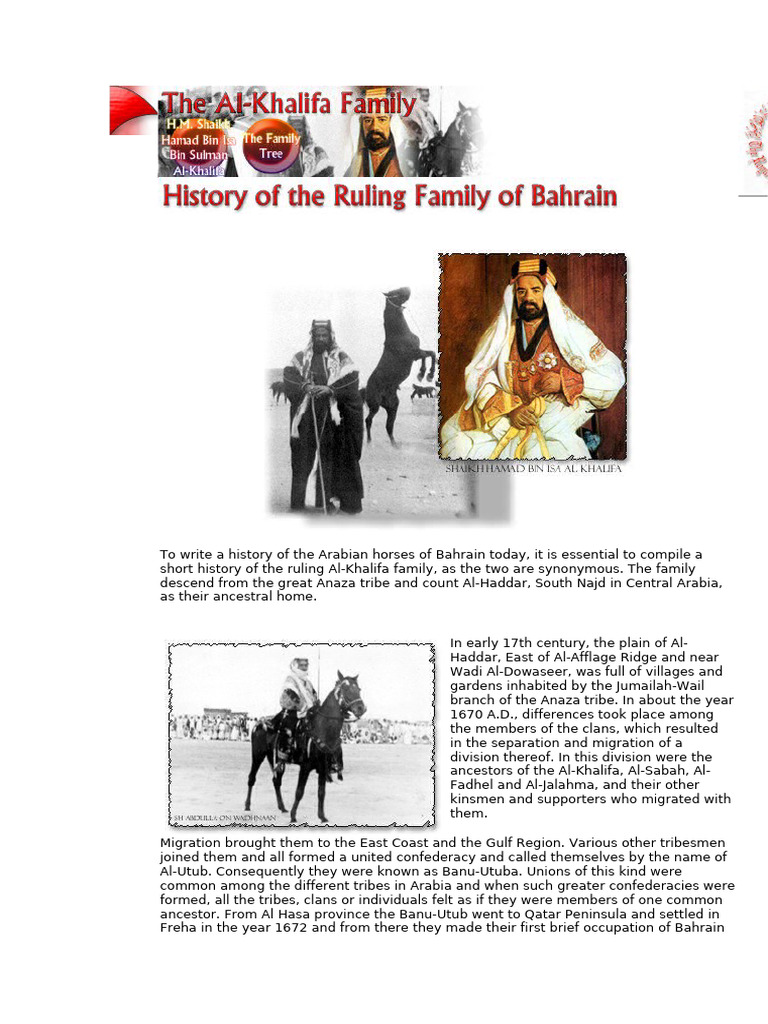History of Bahrain's Al-Khalifa Family | PDF | Bahrain | Arabian Peninsula