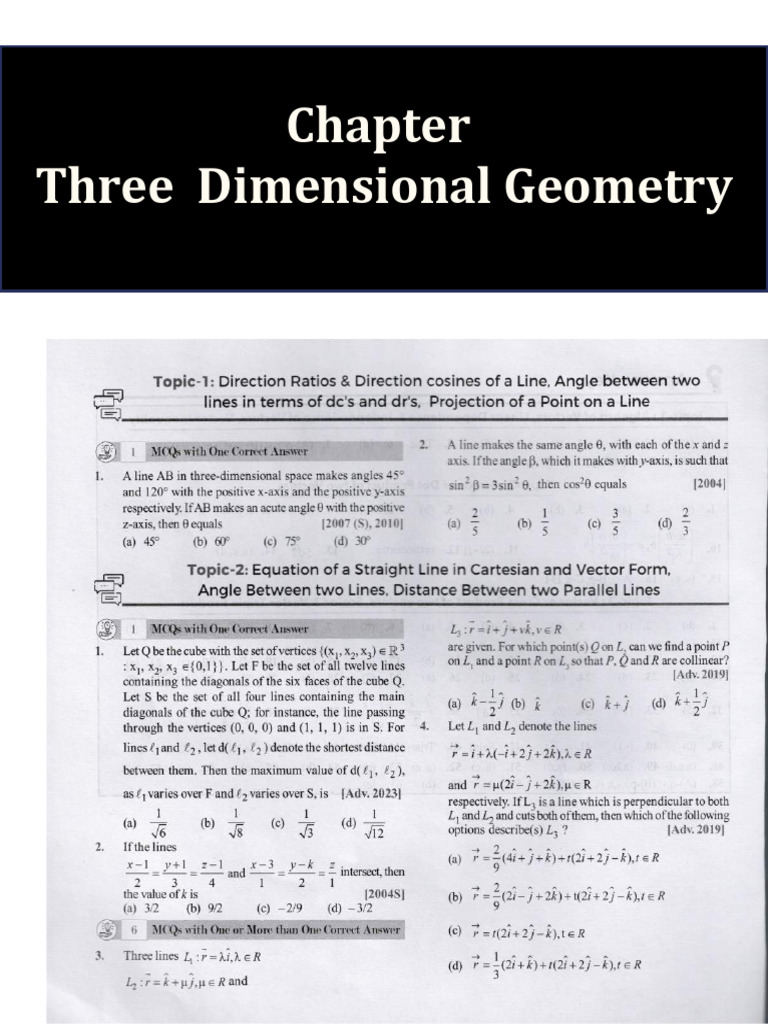 3D Geometry Hints & Solutions Guide | PDF