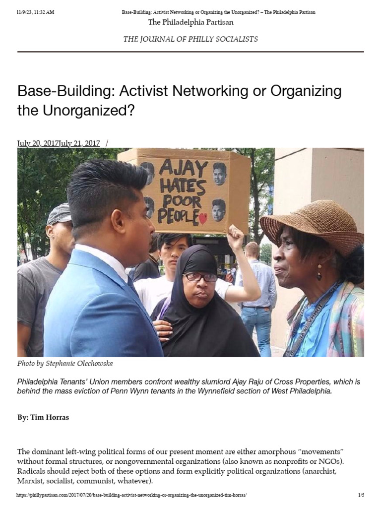 Base-Building - Activist Networking or Organizing The Unorganized - The ...