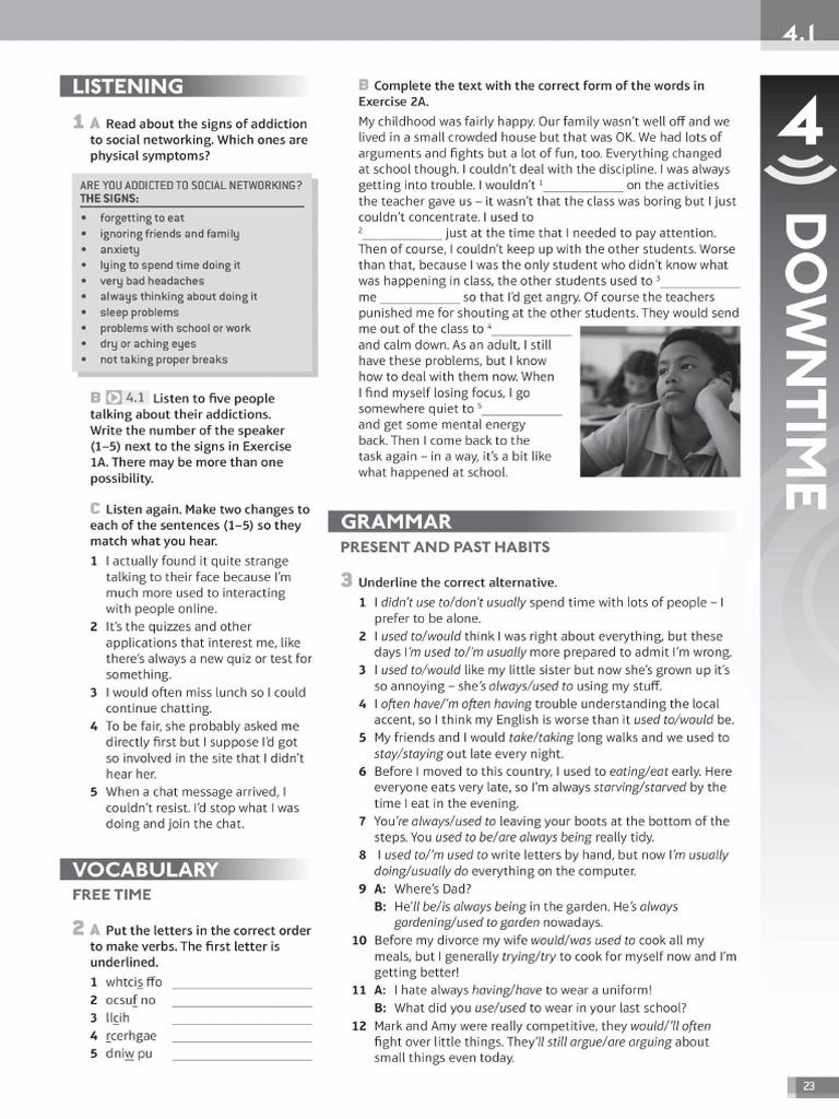 Speakout B2 Workbook Units 4-7 | PDF