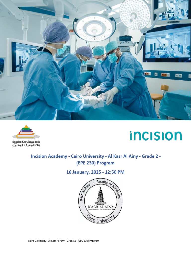 Incision Academy - Cairo University - Al Kasr Al Ainy - Grade 2 - (EPE ...