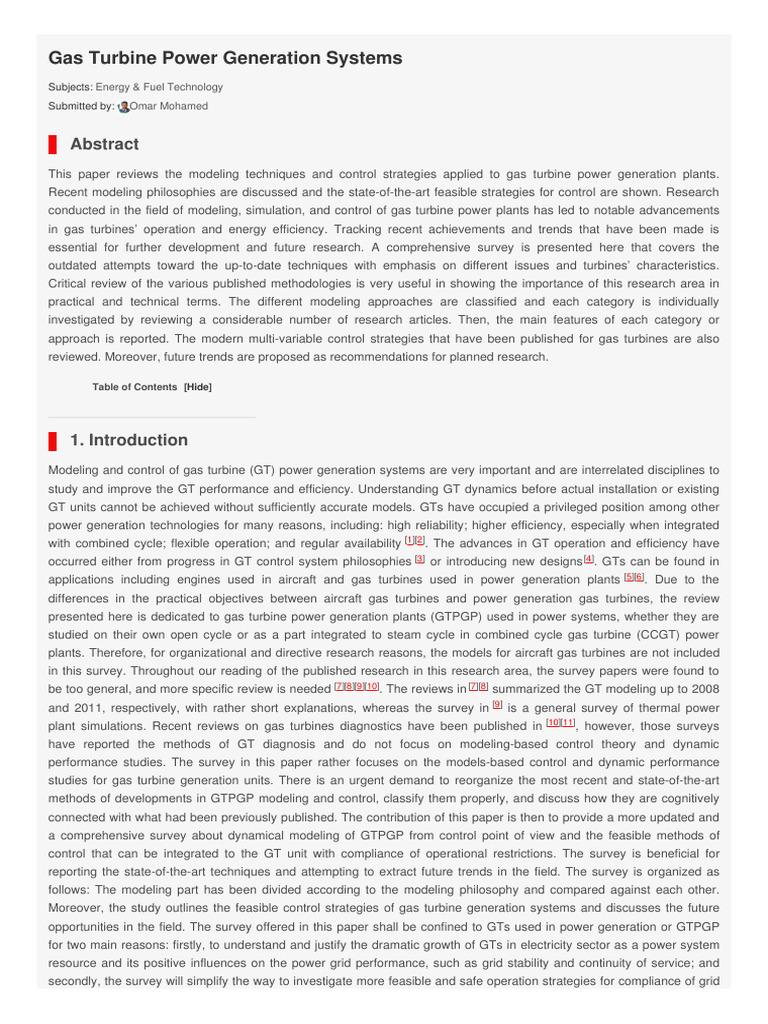 Gas Turbine Power Generation Systems 4 | PDF | Gases | Mechanical ...