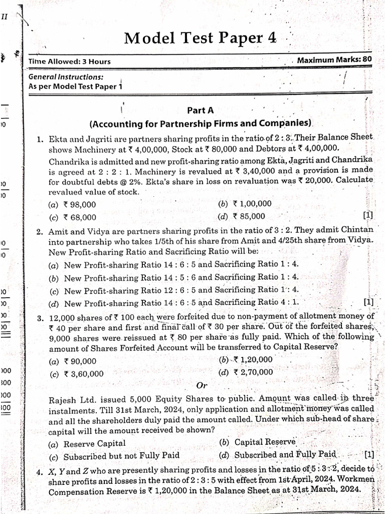 Model Test Paper 4 | PDF