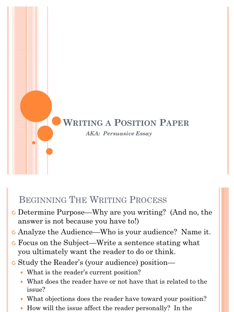 Position Paper Guide for Students | PDF | Science & Mathematics