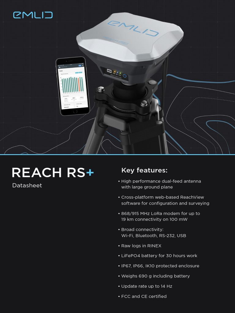 REACH RS+ GNSS Receiver Datasheet | PDF | Wireless | Computer Engineering