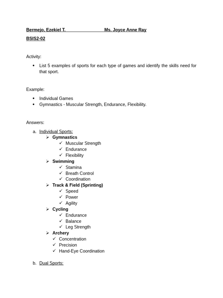 Act in PE | PDF
