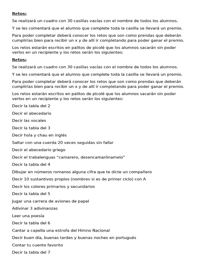 Retos educativos para motivar alumnos | PDF | Canciones