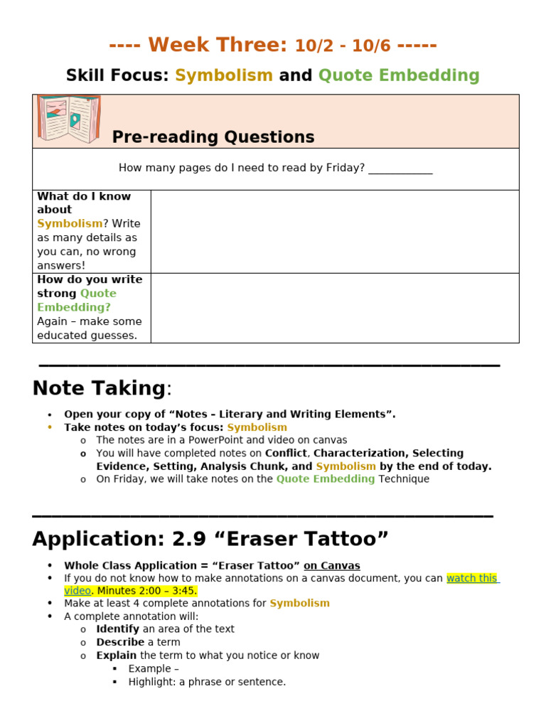 2.8 - Week Three Packet-3b5fae-A7e5c0 | PDF | Annotation | Cognitive ...