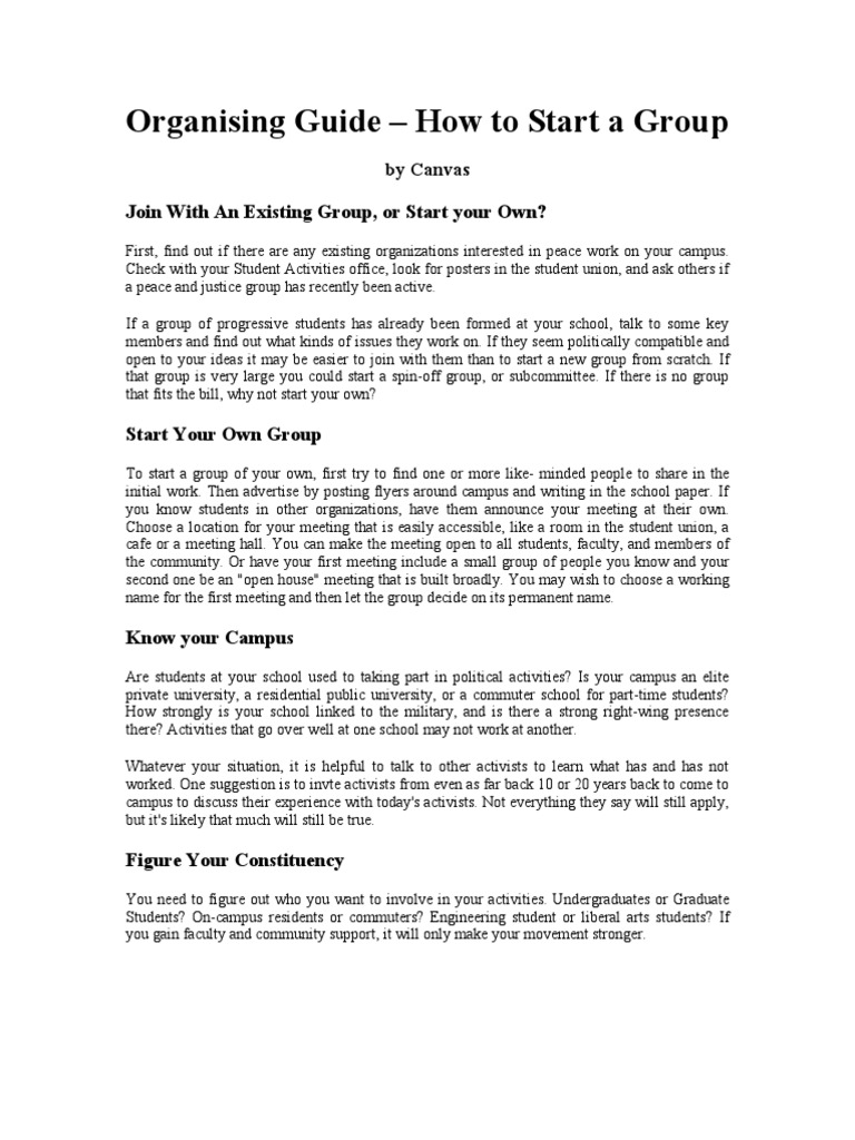 How To Start Group | PDF | Career & Growth