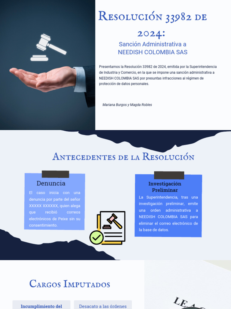 Sanción a NEEDISH por infracción de datos | PDF | Multa (pena) | Colombia