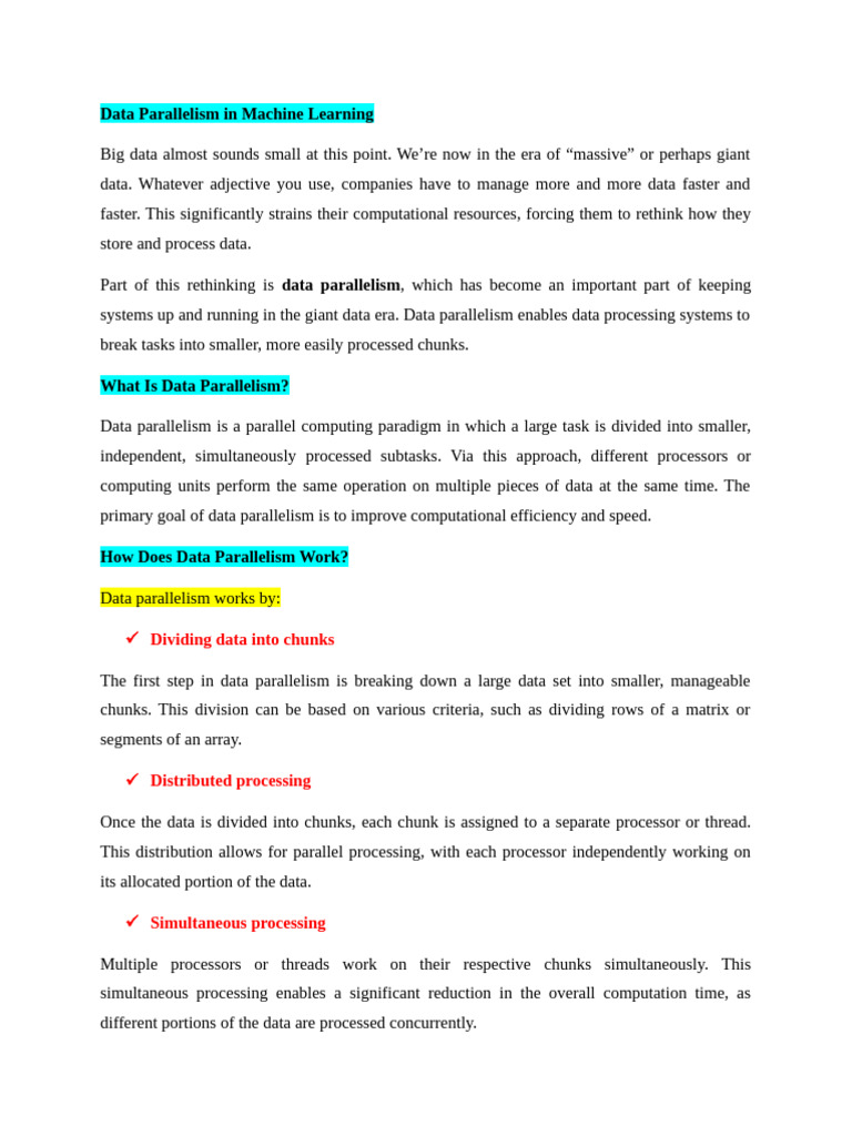 Data Parallelism in Machine Learning | PDF | Parallel Computing ...