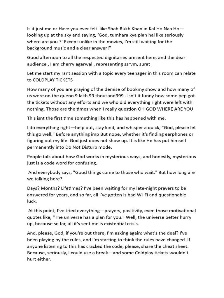 Waiting for Answers: A Teen's Rant | PDF