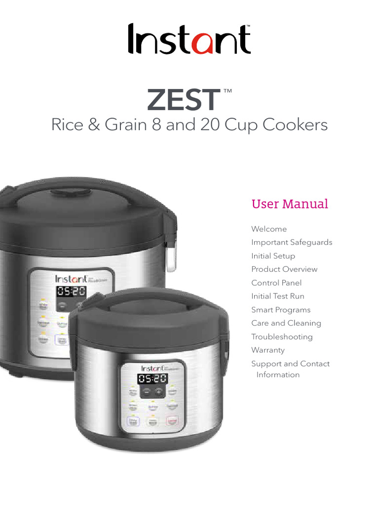 Zest 8-And-20-Cup English Full Manual 20190919 | PDF | Kitchen Stove ...
