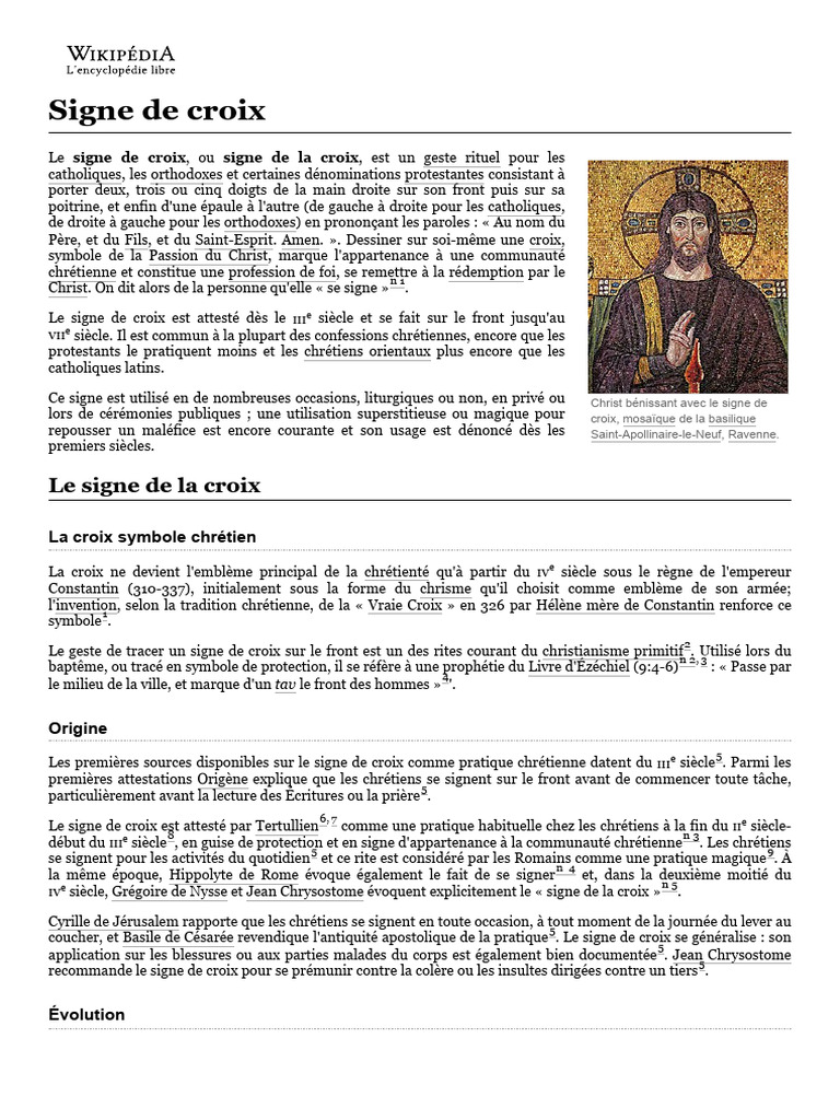 Signe de croix : pratiques et significations | PDF | Religions ...