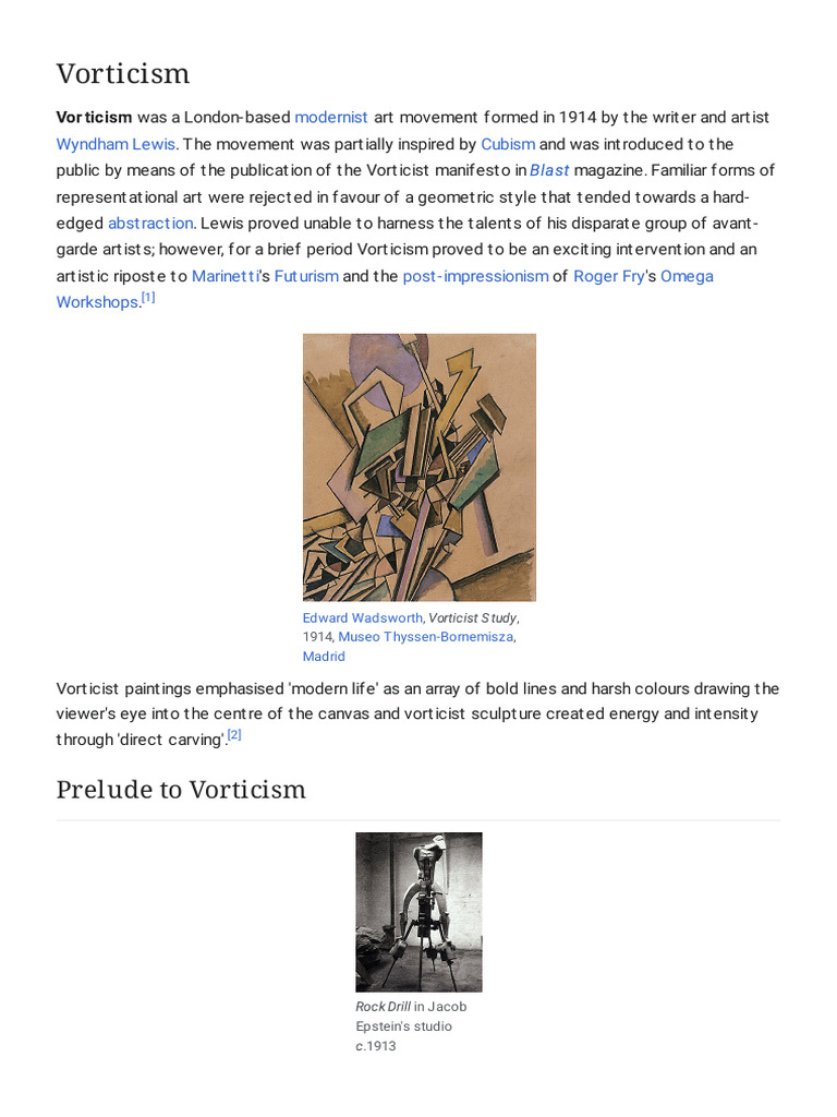 Vorticism: The Modernist Art Movement | PDF | British Art | Modern Art